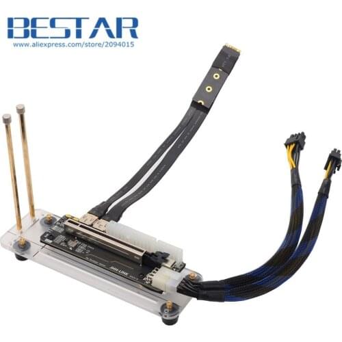 M.2 key M External Graphics Card Stand Bracket with PCIe 3.0 4x PCI-E x4 Riser Cable 32Gbs For ITX STX NUC VEGA64 GTX1080ti