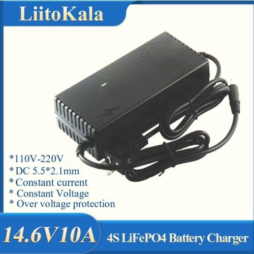 Output 14.6V 10A For 12V 10A Lifepo4 Battery Charger with EU US Plug Clips Charge DC Adapter Input 100-240V 5.5*2.1DC