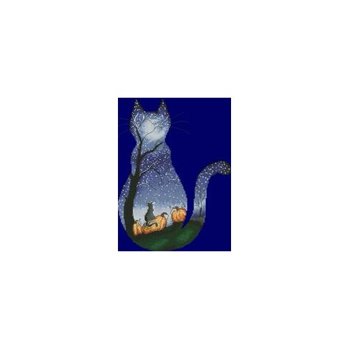 14-Cat in the Moonlight-Autumn Counted Cross Stitch 11CT 14CT 18CT Cross Stitch Kits Embroidery Needlework Sets