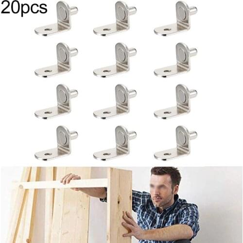 20Pcs Shelf Brackets Support Studs Pegs 5mm Metal Pin Shelves Seperator Glass Furniture Bracket Holder Hardware Parts