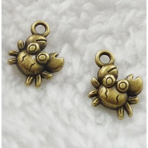 360 pieces Antique bronze crab charms 12x11mm #268