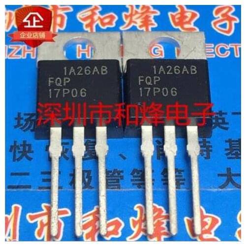 Free shipping 50PCS FQP17P06 TO-220 600V 17A