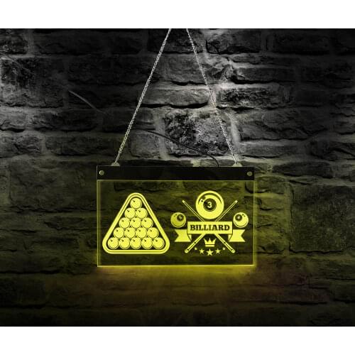 Billiards LED Neon Sign Snooker Rumpus room Decor Bar Pub Man Cave Wall Art Pool Hall Decorative Wall Lights Pool Player Gift