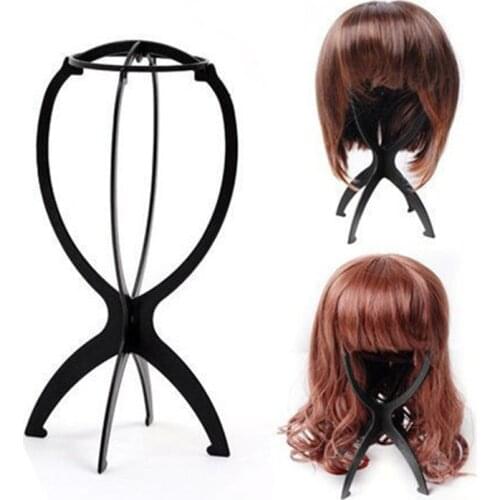 Black Folding Stable Wig Display Stand Mannequin Dummy Head Hat Cap Hair Holder
