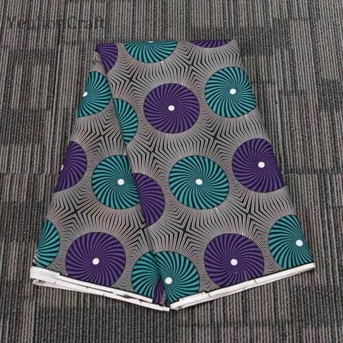 Chzimade 1Yard African Ankara Circles Prints Fabric For Women Party Dress High Quality Polyester Real Wax Diy Sewing Crafts
