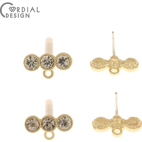 Cordial Design 100Pcs 8*14MM Jewelry Accessories/Hand Made/DIY Making/Rhinestone Earring Stud/Jewelry Findings & Components