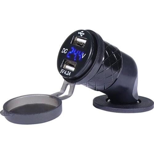 DC12-24V European 4.2A dual USB +Voltmeter for BMW hella Motorcycle Charger USB Charger Socket car phone charger