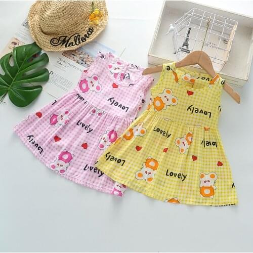 Kids Pajama Princess Girls Silk Cotton Baby Girl Nightgown Big Girls Night Dress Long Sleeve Home Cartoon Print Dress 2-7y