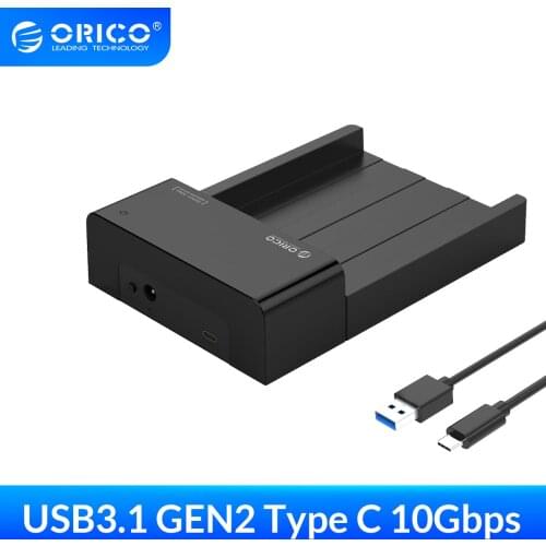 ORICO Type C HDD Enclosure SATA to USB 3.1 2.5 3.5 inch 10Gbps USB C External Hard Drive Docking Station Support UASP 8TB Drives