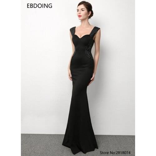 Elegant Black Fromal Dress Newest sweetheart Neckline Plus Size Evening Dress Prom Party Gown Long Robe De Soiree