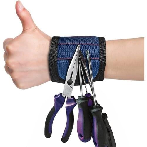 Pocket Super 5 Magnet Wristband Tool Adjustable Tool Wrist Bands for Screws Nails Nuts Bolts Hand free Drill Bit tools Holder