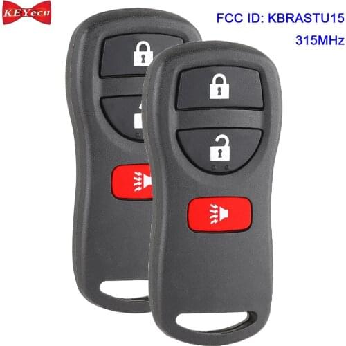KEYECU 2pcs for Infiniti FX35 for Nissan Armada Frontier Titan Remote Key Fob 315MHz FCC ID: KBRASTU15