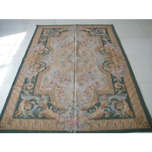 Free Shipping 5.2'X7.9' Antique French Aubusson rug hand knotted 100% New Zealand wool rugs and carpets wholesale carpets