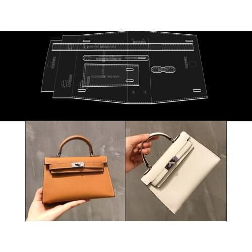Handmade leather goods DIY leather production shoulder bag messenger handbag acrylic version pattern drawing pattern template