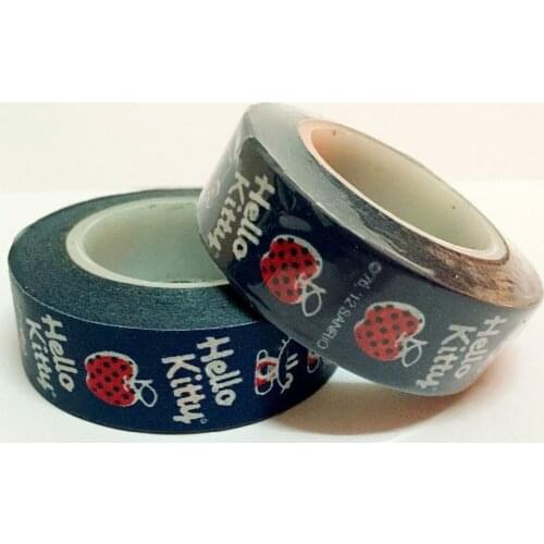 Beautiful high quality washi paper tape/15mm*10m Blue background apple and Cat masking japan washi tape