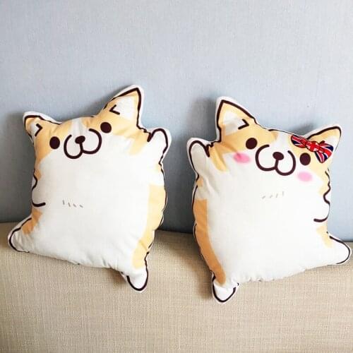 Cute Plush Dog Toy Corgi Shape Stuffed Soft Cushion Home Sofa Decorative Pillow Kids Toy Couple Pillow