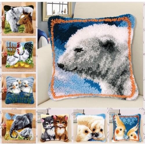 Knooppakket Smyrna Latch Hook Kits Diy Borduurpakket Kussen Embroidery Carpet Pillow Cross Stitch Pillows Foamiran For Flowers