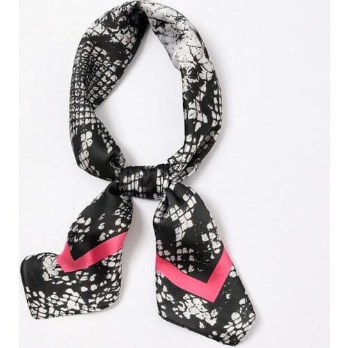 Yishine Snake Design New Silk Scarf Women Scarf Squares Multifunctional Head Scarf Satin Kerchief Neck Shawl Wrap 70*70cm