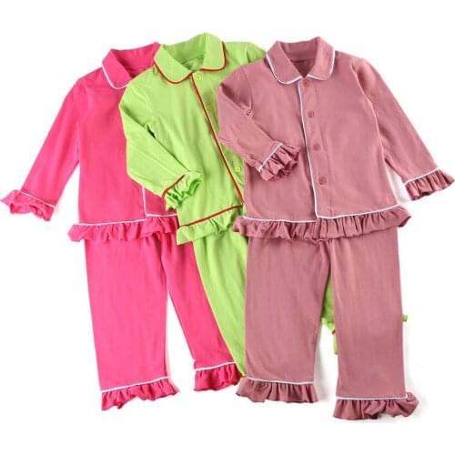 Wholesale 2020 pijamas winter girls pjs cotton high quality long sleeve pyjamas kids boys christmas pajamas set