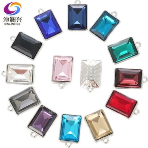 Free shipping 10x14mm High-grade Rectangle shape Crystal glass Pendant,sew on rhinestones for Diy Clothing accessories DCT1014