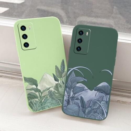 Plant Silicone Case For Huawei P40 P30 P20 Pro Lite Mate 40 30 20 Pro Lite P Smart 2021 Y7A Shockproof Soft Phone Cover