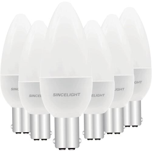 BA15D E14 E27 B22 Base LED Candle Light Bulb with 2W 5W 2700K 4000K 6500K( B35 /Non-Dimmable / Small Bayonet Cap )Pack of 6