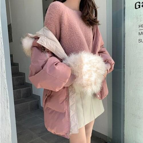 Woman Sweater Trend KNTS The Fairy Van Frock Loose Version Short Thicken Round Neck Joint Winter Show Temperament Anedoki Retro