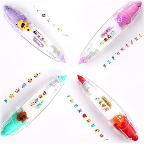 1 pc New Arrival Kawaii Animals Press Type Decorative Correction Tape Diary Stationery School Supply