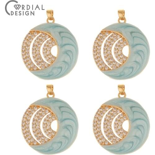 Cordial Design 10Pcs 24*30MM Necklace Making/Jewelry Accessories/CZ Pendant/Jewelry Findings & Components/Hand Made/DIY Charms