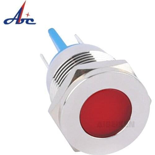 16mm IP67 Waterproof LED Metal Signal Indicator Lamp Light Pilot Car Boat Machine Warning Power Light 5V 12V 24V 110V 220V Red