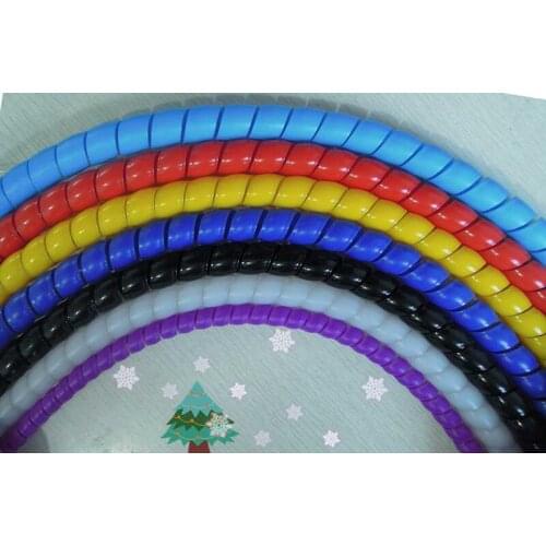 2M 22mm Spiral Wire Organizer Wrap Tube Flame retardant colorful spiral bands diameter Cable casing Cable Sleeves Winding pipe