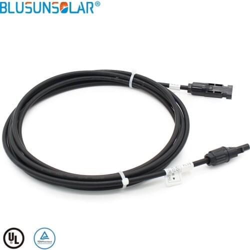2 pcs /Lot Black+Red 4mm2/ 4 Meter(13.12 FT) PV Extension Cable For Solar Panel With Male and Female Connector