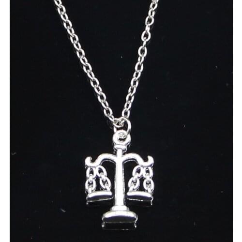 20pcs New Fashion Necklace 22x17mm libra scales of justice Pendants Short Long Women Men Colar Gift Jewelry Choker