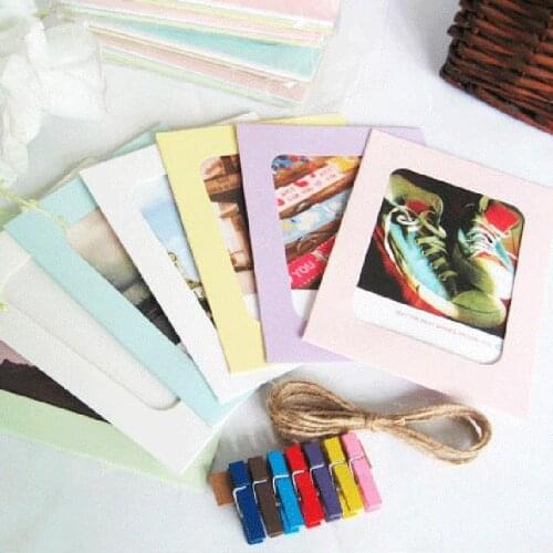 21Pcs/lot Cartoon Combination Wall Photo Frame Hanging Wall photos Paper with Clip Rope DIY Wall Picture Album Home Decoration
