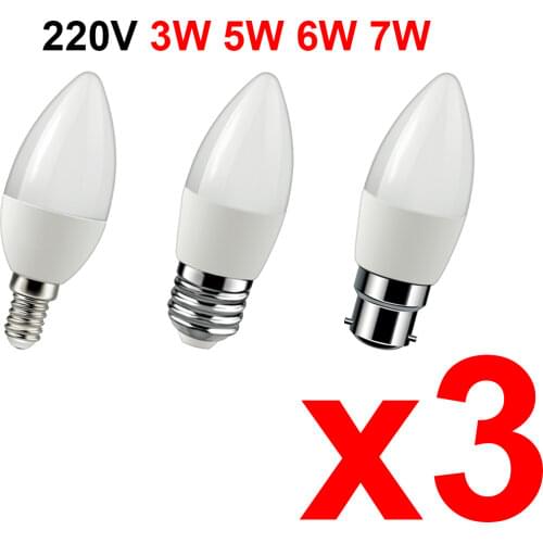 6PCS/LOT LED Candle Bulb C37 5W E14 220V-240V 6000K For Home Decoration Lamp
