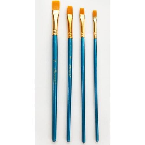 4pcs Artist Paint Brushes Set Nylon Hair Wooden Handle Paintbrushes for Acrylic Gouache Face Nail Art Painting Arts Supplies