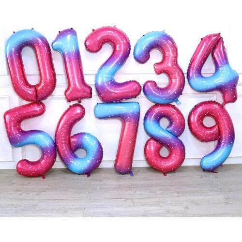 40inch Pink Blue Dot Star Number Foil Balloons Birthday Wedding Party Decor Helium Ballon Kids Toy Baby Shower Air Balls Globos