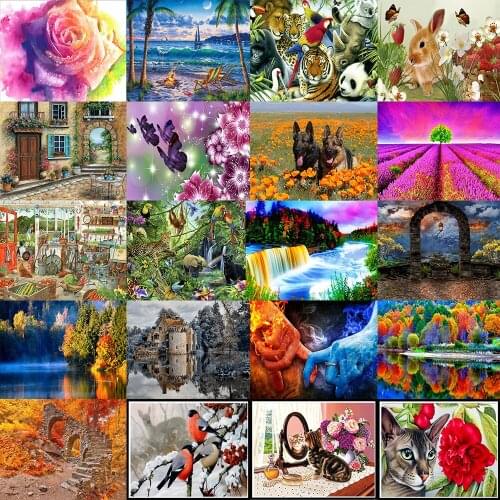 5D diamond painted full diamond animal round diamond mosaic pattern home decoration DIY handmade