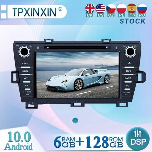 6+128GB For Toyota Prius 2009-2015 Android10 Radio Player Car GPS Navigation Head Unit Car Radio with Screen WIFI DSP CARPLAY