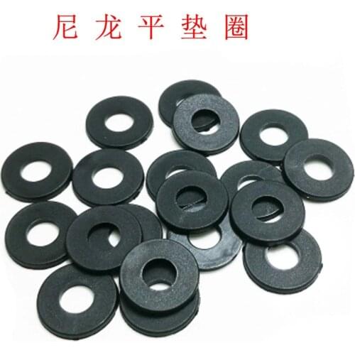 80pcs M4 M5 M6 Black plastic gasket Round flat Washers Insulated Hard Wafer Membrane Washer Nylon Outer diameter 8mm-12mm