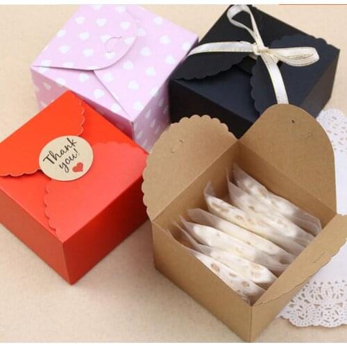 9*9*6cm Small Cupcake box kraft cookies paper box Birthday Party Wedding facor cake Decoration Packaging supplies Gift candy box