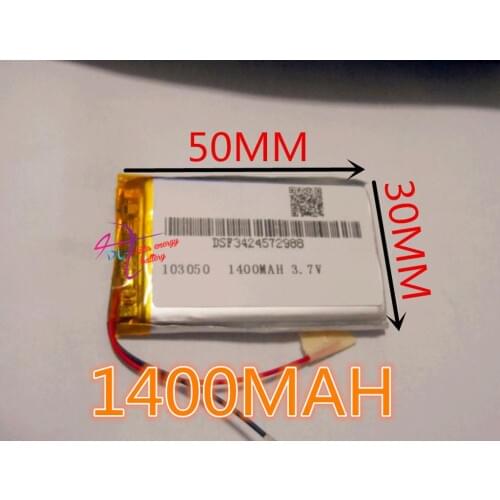 3.7V tablet battery 1400mah battery 103050 Toy Spot A GPS navigation products