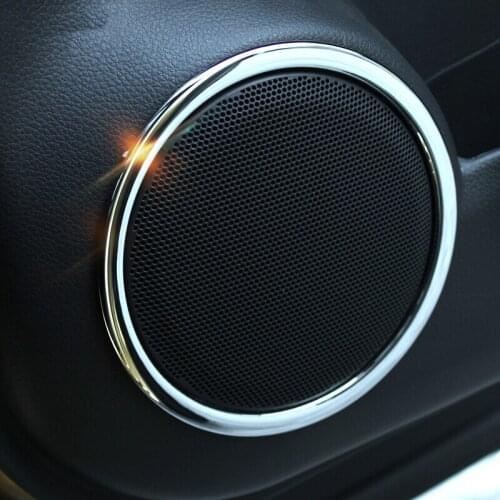 For Nissan X-TRAIL X Trail T32 accessories 2014-2018 ABS Chrome Car Door Audio Speaker Ring Sound Horn Circle Cover Trim 4pcs