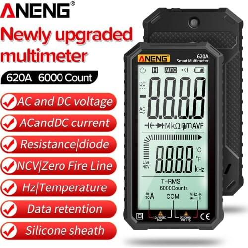 ANENG 620A Digital Smart Multimeter Transistor Testers 6000 Counts True RMS Auto Electrical Capacitance Meter Temp Resistance