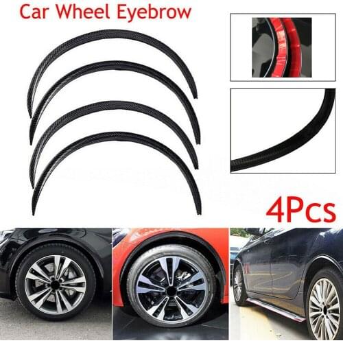 3D Car Wheel Eyebrow Universal Wheel Accessory Arch Black Carbonfiber Eyebrow Lips