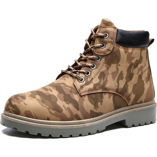 Brand 2018 Fashion MenS Shoes Autumn Winter New High-Quality Camouflage Outdoor Boots MenS Non-Slip Wear Casual Ankle