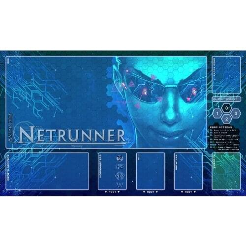 Corp & Runner Playmat Board Games Playmat,Card Games Playmat,YGO Playmat Games MTG/TCG Custom Design Mat with Free Gift