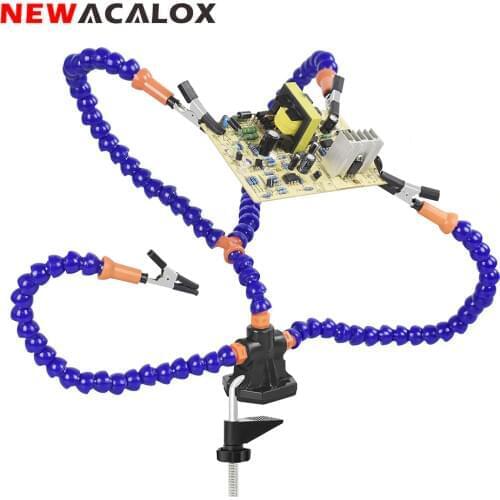 NEWACALOX Helping Hands Third Hand Soldering Tool PCB Holder Vise Tabletop-Clamp Solder Holder for PCB Repair Jewelry Crafts