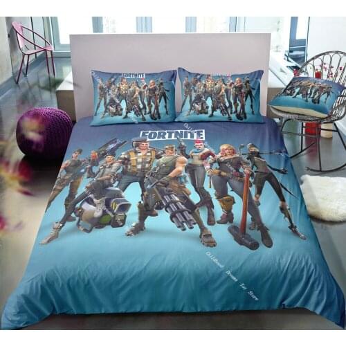 Fortnite Duvet Cover Pillowcase Bedding Set Fortress Night Printed Game Figure Quilt Cover Pillow Case Bed Sets for Home Decor
