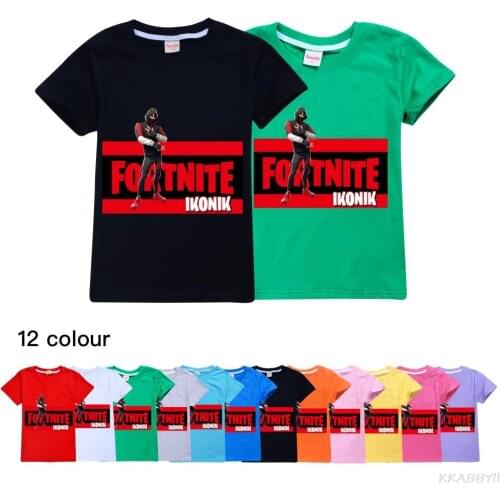Fortnites Summer Children New Short-sleeved Girl Cute Print T-shirt Boys Casual Fashion Round Neck Tops Kids Cotton Clothing